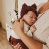 Viininpunainen nailon-hiuspanta vauvalle