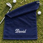 Personoitu golfpyyhe seppeleellä