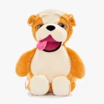 Bulldog pehmolelu nimellä kirjailtuna