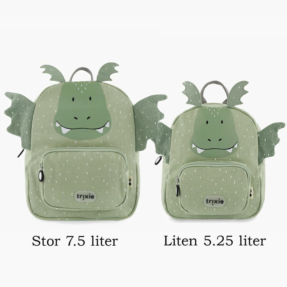 Iso ja pieni lohikäärmeaiheinen reppu